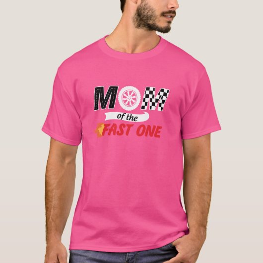 Moeder van de snelle een verjaardag 1e race auto f t-shirt (Voorkant)