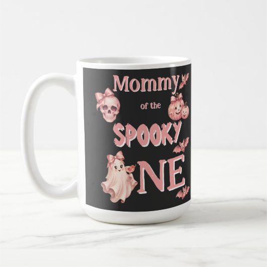 Moeder van de Spooky One Pinkoween-feest Koffiemok (Links)