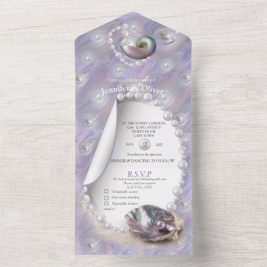 Moeder van de symfonie van Pearls All In One Uitnodiging (Binnen)