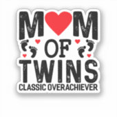 Moeder van de tweeling Classic Overachiever tweeli Sticker (Voorkant)