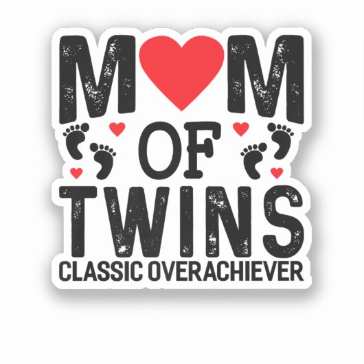 Moeder van de tweeling Classic Overachiever tweeli Sticker (Voorkant)