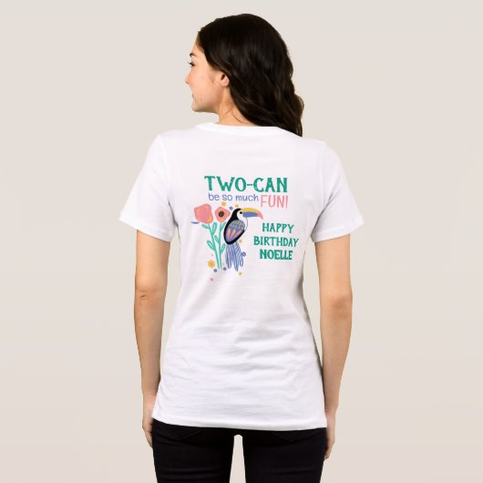 Moeder van de TWO-CAN (Toucan) 2e verjaardag Tri-Blend Shirt (Achterkant volledig)