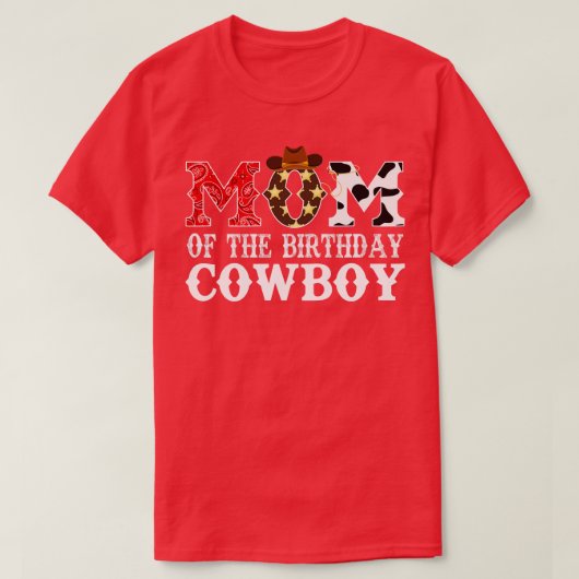 Moeder van de verjaardag Cowboy 1e Verjaardag Cowb T-shirt (Design voorkant)