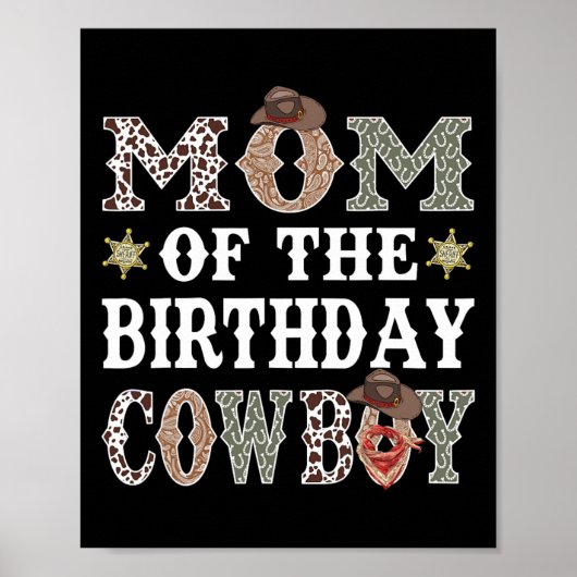Moeder van de verjaardag Cowboy Rodeo Mom Poster (Voorkant)