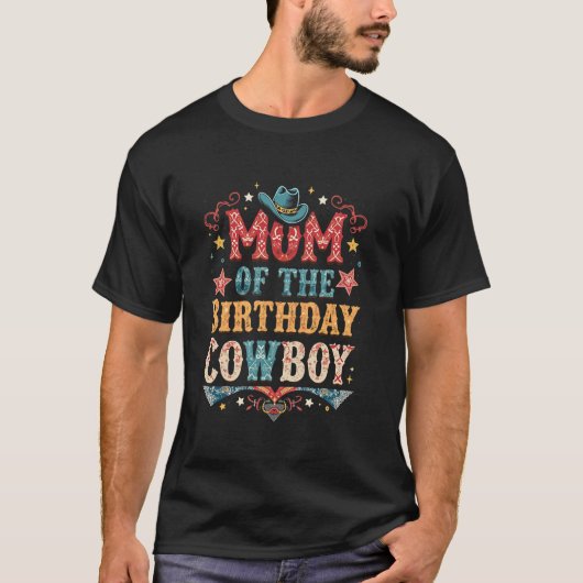 MOEDER VAN DE Verjaardag Cowboy Thema T-shirt (Voorkant)