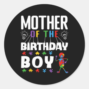 Moeder van de Verjaardag Jongen Autisme Bewustzijn Ronde Sticker