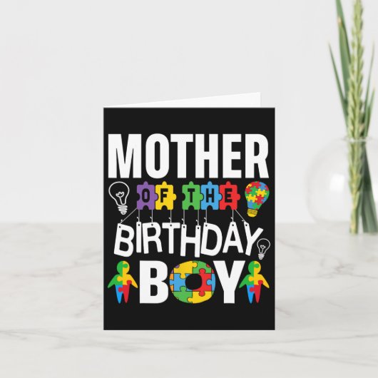 Moeder van de verjaardag jongen autisme mam kaart (Voorkant)