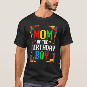 Moeder van de verjaardag jongen bouwstenen moeder  t-shirt
