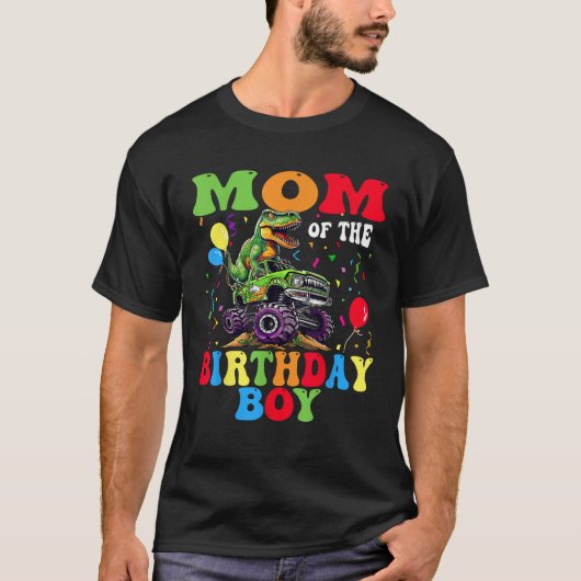 Moeder van de verjaardag jongen dinosaurus monster t-shirt (Voorkant)