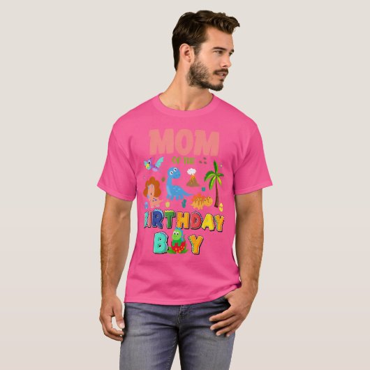 Moeder van de Verjaardag Jongen Dinosaurus T-Rex M T-shirt (Voorkant volledig)