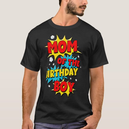 Moeder van de Verjaardag Jongen Shirt Comic Style (Voorkant)