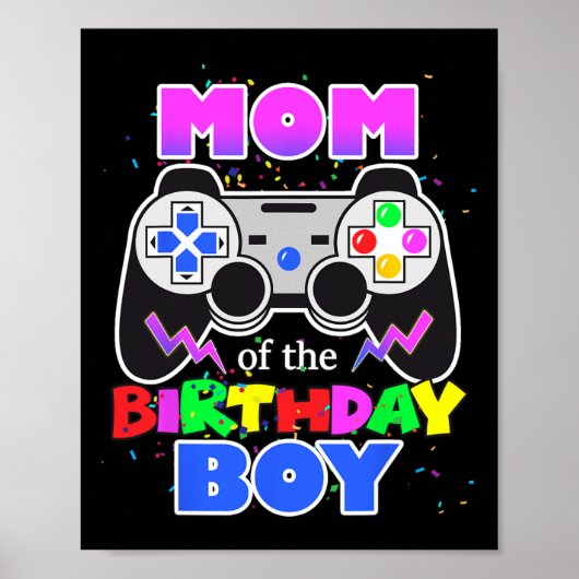Moeder van de verjaardag jongen video game verjaar poster (Voorkant)