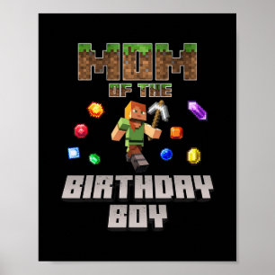 Moeder Van De Verjaardag Jongen Videogamer Pixel N Poster