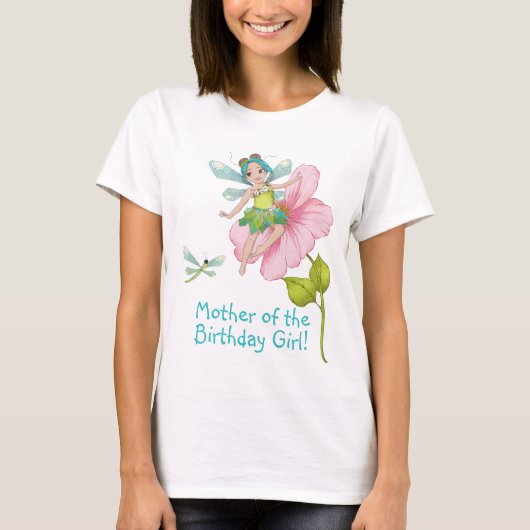 Moeder van de verjaardag Meisje Dragonfly T-shirt (Voorkant)