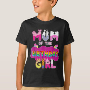Moeder van de verjaardag meisje familie varken par t-shirt