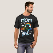 Moeder van de verjaardag Meisje Rainbow Matching F T-shirt (Voorkant volledig)