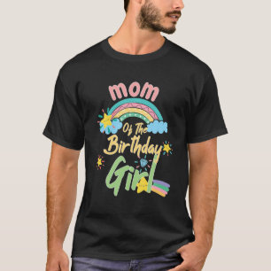 Moeder van de verjaardag meisje regenboog bijpasse t-shirt