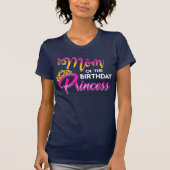 Moeder van de verjaardag prinses roze gele partij t-shirt (Voorkant)