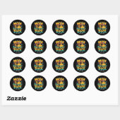 Moeder van de Verjaardags Eend Rubber Eend Verjaar Ronde Sticker (Vel)