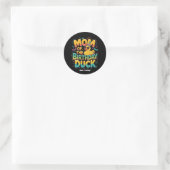 Moeder van de Verjaardags Eend Rubber Eend Verjaar Ronde Sticker (Tas)