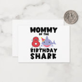 Moeder van de verjaardags haai 8 jaar verjaardag notitiekaartje (Voorkant / Achterkant in situ)