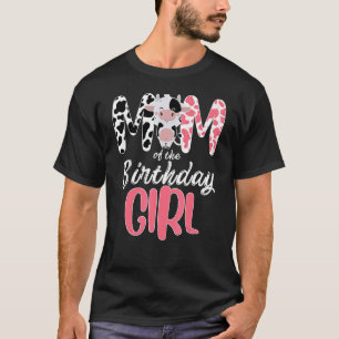 Moeder van de Verjaardags Meisje Boerderij Dier Ko T-shirt