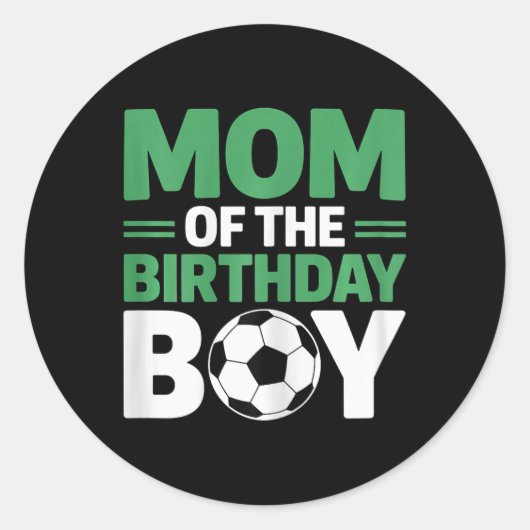Moeder van de verjaardags Soccer Boy Ronde Sticker (Voorkant)