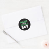 Moeder van de verjaardags Soccer Boy Ronde Sticker (Envelop)