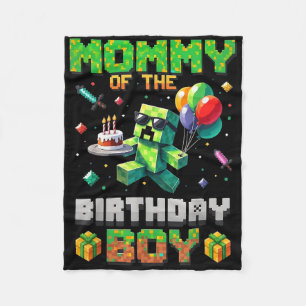 Moeder Van De Verjaardagsfeest Video Game Pixel Nu Fleece Deken