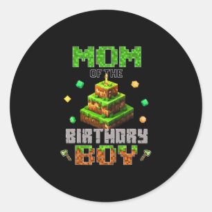 Moeder Van De Verjaardagsfeest Video Game Pixel Nu Ronde Sticker