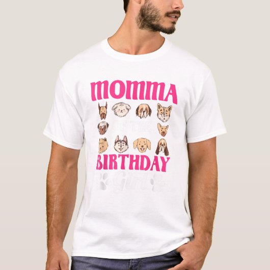 Moeder van de verjaardagshond meisje t-shirt (Voorkant)