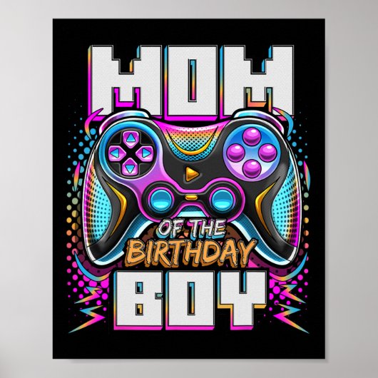 Moeder Van De Verjaardagsjongen Matching Videogame Poster (Voorkant)