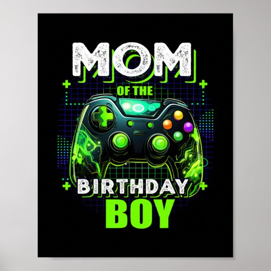 Moeder Van De Verjaardagsjongen Matching Videogame Poster (Voorkant)