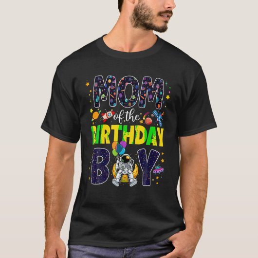 Moeder van de Verjaardagsjongen Moeder 2e Buitenru T-shirt (Voorkant)