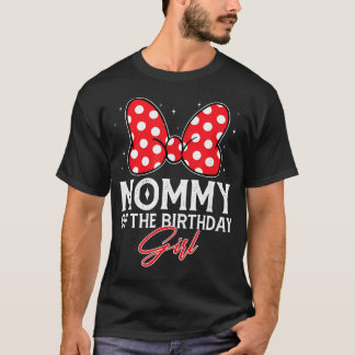 Moeder Van De Verjaardagsmeisje Cute Roze Strik Fa T-shirt