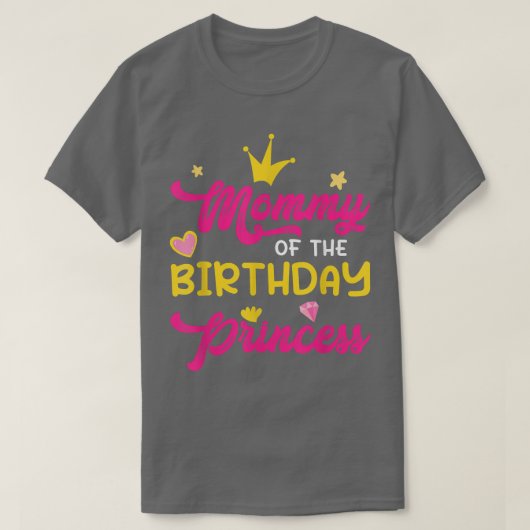 Moeder van de verjaardagsprinses Moeder Mama T-shirt (Design voorkant)