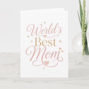 Moeder van de Wereld Beste Elegante Roze Gouden Ty Kaart