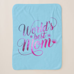 Moeder van de Wereld Elegant Bloemtypografie Cadea Sherpa Deken