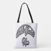 Moeder van de Wereld Elegant Schuin Schrift Ontwer Tote Bag (Achterkant)