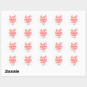Moeder van de Wereld Rood en Wit Calligrafie Schri Ronde Sticker (Vel)
