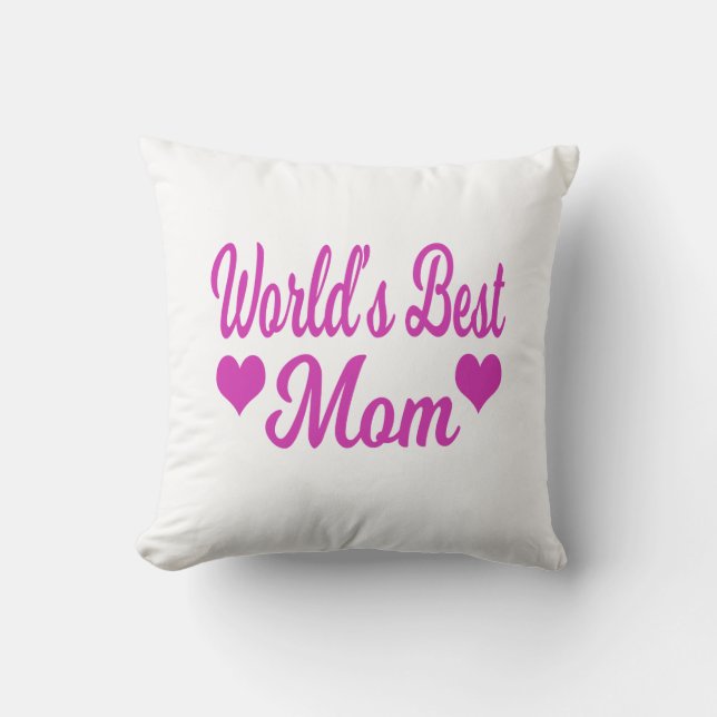 Moeder van de Wereld Roze Kussen (Voorkant)