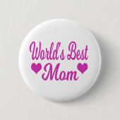 Moeder van de Wereld Roze Ronde Button 5,7 Cm (Voorkant)