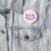 Moeder van de Wereld Roze Ronde Button 5,7 Cm (In situ)