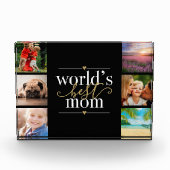 Moeder van de Wereld Zwart en Goud 6 Fotoblokken (Voorkant)