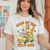 Moeder van de Wild One safari dieren verjaardag T-shirt
