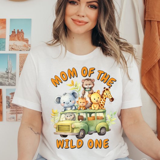 Moeder van de Wild One safari dieren verjaardag T-shirt