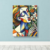 Moeder van de Wildbloemen Mixed Media Kunstwerk Canvas Afdruk (Insitu (Houten vloer))