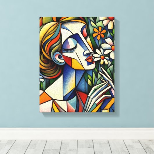Moeder van de Wildbloemen Mixed Media Kunstwerk Canvas Afdruk (Insitu (Houten vloer))