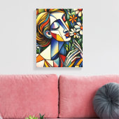 Moeder van de Wildbloemen Mixed Media Kunstwerk Canvas Afdruk (Insitu (Woonkamer))