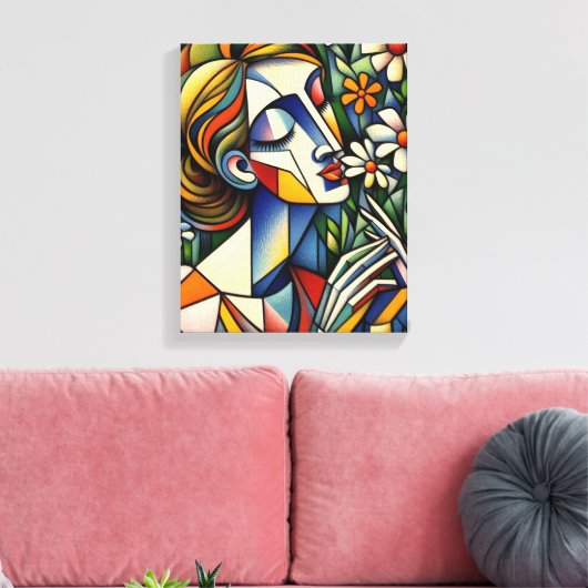 Moeder van de Wildbloemen Mixed Media Kunstwerk Canvas Afdruk (Insitu (Woonkamer))